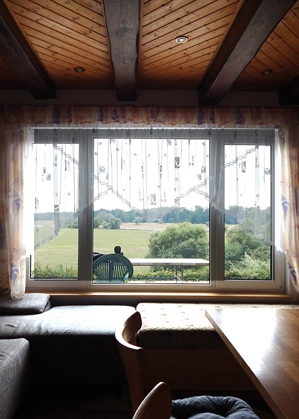Wohnraumansicht vom Ferienhaus Elbblick Wittenberg